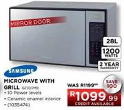 Samsung Microwave With Grill 1200Watts(Model:GEIO3MB)-28L