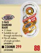 Ruwag 3 Pack Diamond Blade-115mm 