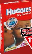 Huggies Dry Comfort Disposable Nappies-Junior(85's)/Midi(78's)/Maxi(68's)