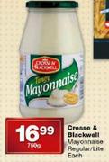 Crosse & Blackwell Mayonnaise Regular/Lite-750g Each