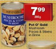 Pot O' Gold Mushroom Pieces & Stems In Brine-285g