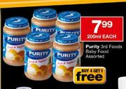 Purity 3rd Foods Baby Food Assorted-200ml each