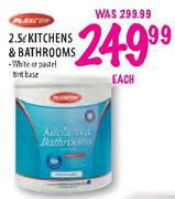 Plascon Kitchens & Bathrooms White or Pastels-2.5Ltr