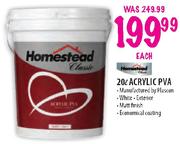 Homestead Acrylic PVA White-20Ltr