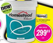 Homestead Textured Acrylic White-15Ltr