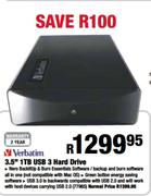 Verbatim 3.5" USB 3 Hard Drive-1TB