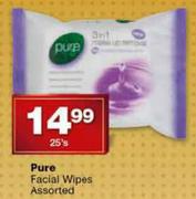 Pure Facial Wipes Assorted-25's