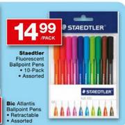 Staedtler Fluorescent Ballpoint Pens 10-Pack Assorted-Per Pack