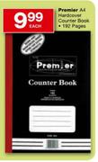  Premier A4 Hardcover Counter Book 192 Pages-Each