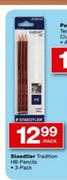 Staedtler Tradition HB Pencils 3 Pack-Per Pack