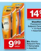 Bic Atlantis Ballpoint Pens Retractable Assorted-Each