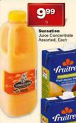 Sunsation Juice Consentrate Assorted-1L Each