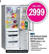 KIC Metallic Silver Bottom Freezer Fridge-309Ltr(KB6032/1ME)