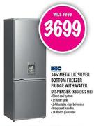 KIC Metallic Silver Bottom Freezer Fridge with Water Dispenser-346Ltr(KB6032/2ME)