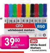 Aro White Board Markers Assorted-per 10 pack