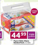 Pigeon Baby Wipes Bandd Pack-2x82's