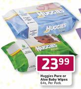 Huggies Pure Baby Wipes-64's