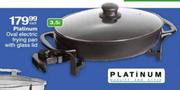 Platinum Oval Electric Frying Pan with Glass Lid-3.5 Ltr