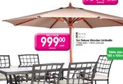 Terrace Leisure Deluxe Wooden Umbrella-3m