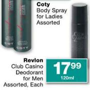Revlon Club Casino Deodorant for Men-120ml