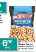 Snack Factory Peanut/Peanuts & Raisins-150g Each 