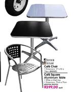Terrace Leisure Cafe Square Aluminium Table