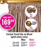 Curtain Track Clip-On Wood (Gold Colour Only)-3m Rod