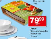 Curve Glass Rectangular Roaster Set-2 piece per set