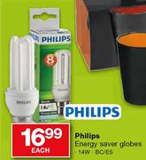 Philips Energy Saver Globes-14W Each