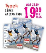 Typek 3 Pack A4 Exam Pads-per pack