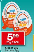 Kinder Joy Surprise Egg-20gm Each