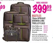 Beetles 50cm Upright Brown/Lime Trolley Case
