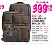 Beetles 60cm Upright Brown/Lime Trolley Case