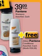 Pantene Shampoo Assorted-400ml Each + Free Pantene Conditioner Assorted 200ml Each