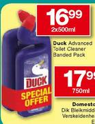 Duck Advanced Toilet Cleaner Banded Pack-2 x 500ml