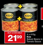 Baked Beans in Tomato Sauce-4 x 410g