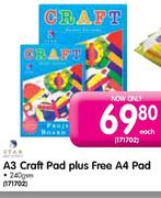 Star A3 Craft Pad Plus Free A4 Pad 240gsm-each