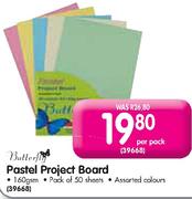 Butterfly Pastel Project Board 160gsm-50 sheets per pack 