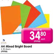 Star A4 Mixed Bright Board-50 sheets each
