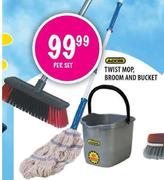 Addis Twist Mop,Broom and Bucket-Per Set