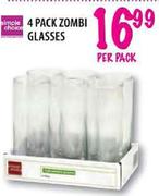 Simple Choice 4 Pack Zombi Glasses-Per Pack