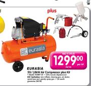 Eurasia 1.8KW Air Compressor-50ltr Plus Kit