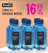 Foodco Natural Water - 6 x 330ml Per Pack