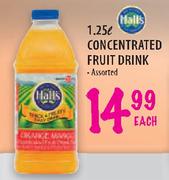 Halls Concentrated Fruit Drink - 1.25 Ltr Each