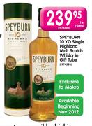Speyburn 10 Yo Single Highland Malt Scotch Whisky In Gift Tube-1x750ml