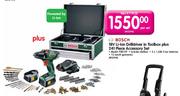 Bosch 18V Li-ion Drilldriver In Toolbox Plus 241 Piece Accessory Set (PSR18V)