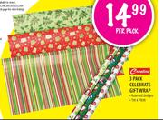 Creative 3 Pack Celebrate Gift Wrap-Per Pack