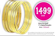 9ct Gold 'C' Shaped Bangles-4mm Each