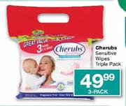 Cherubs Sensitive Wipes Triple Pack-3's