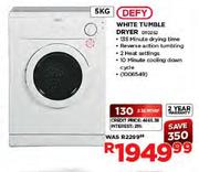 Defy White Tumble Dryer-5kg(DTD252)